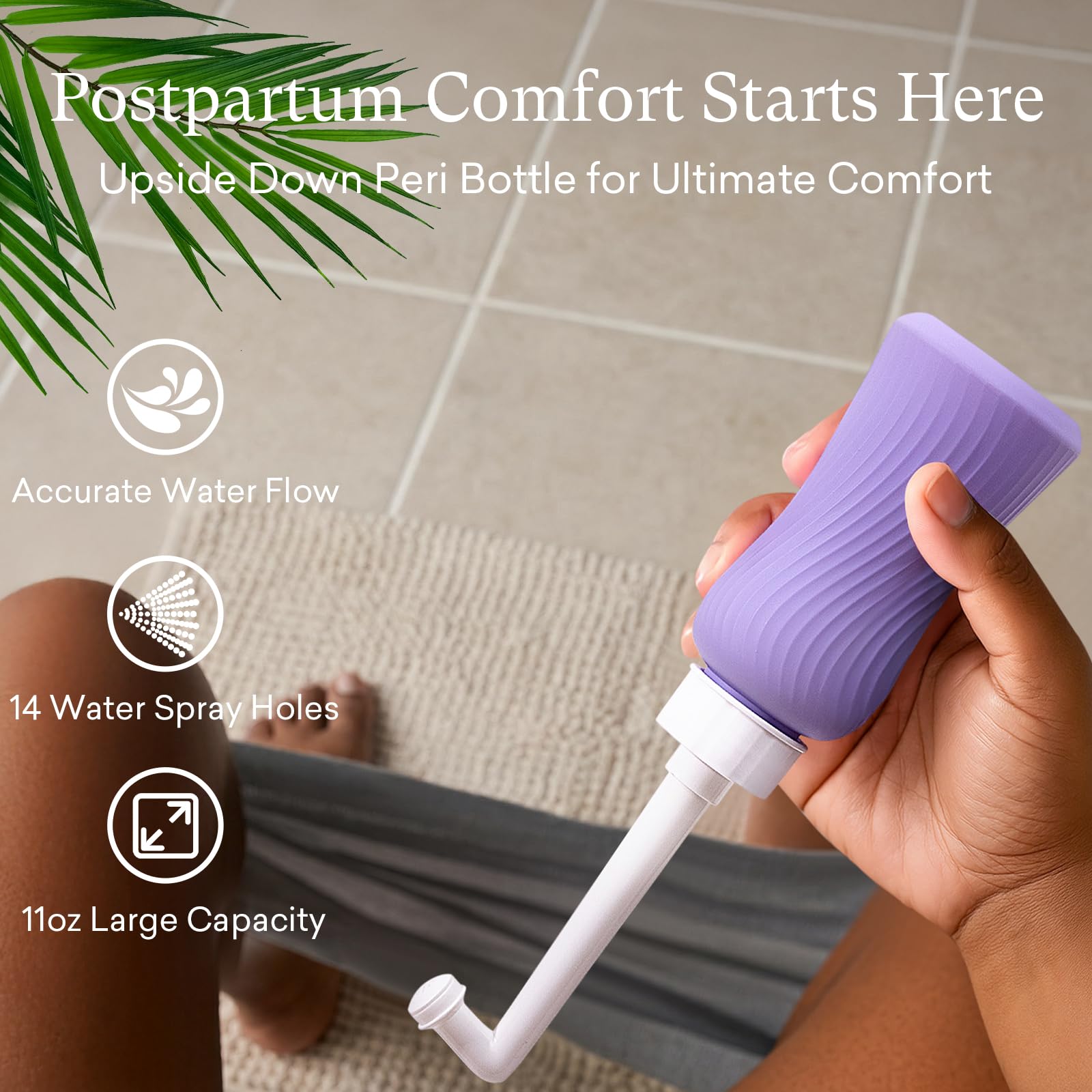 PurComfy 14-hole nozzle delivers smooth, controlled water flow.