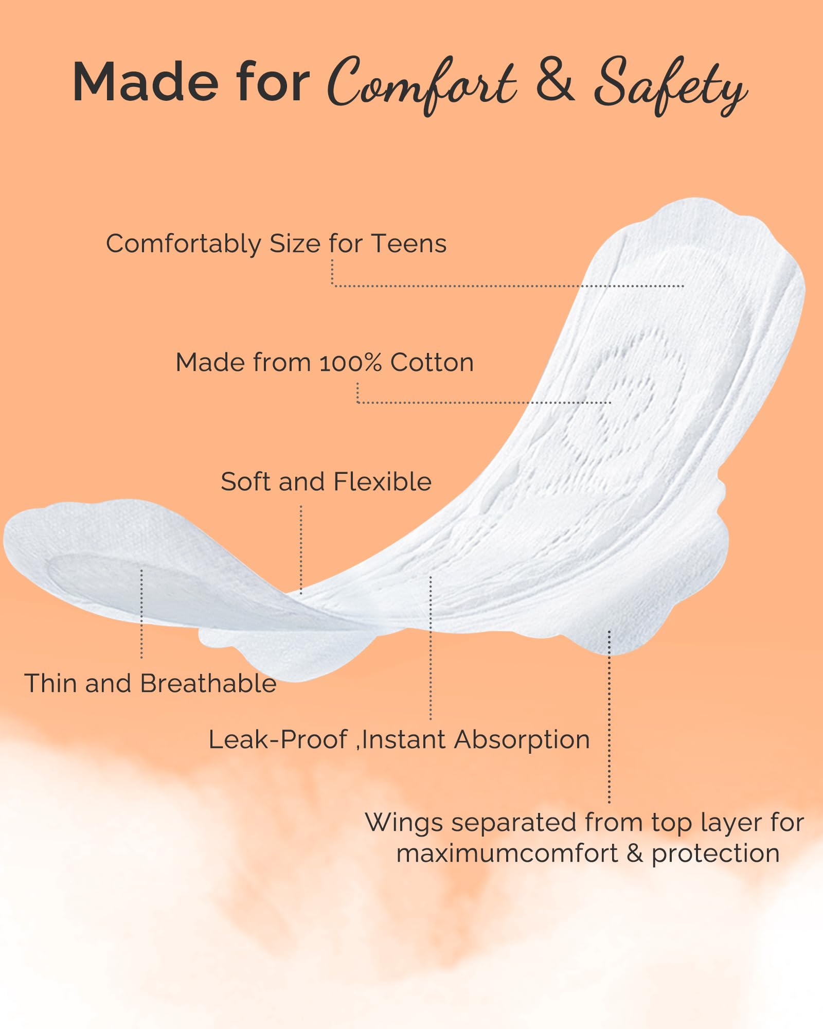PurComfy heavy-flow pads ensure reliable protection during busy afternoons and sports.