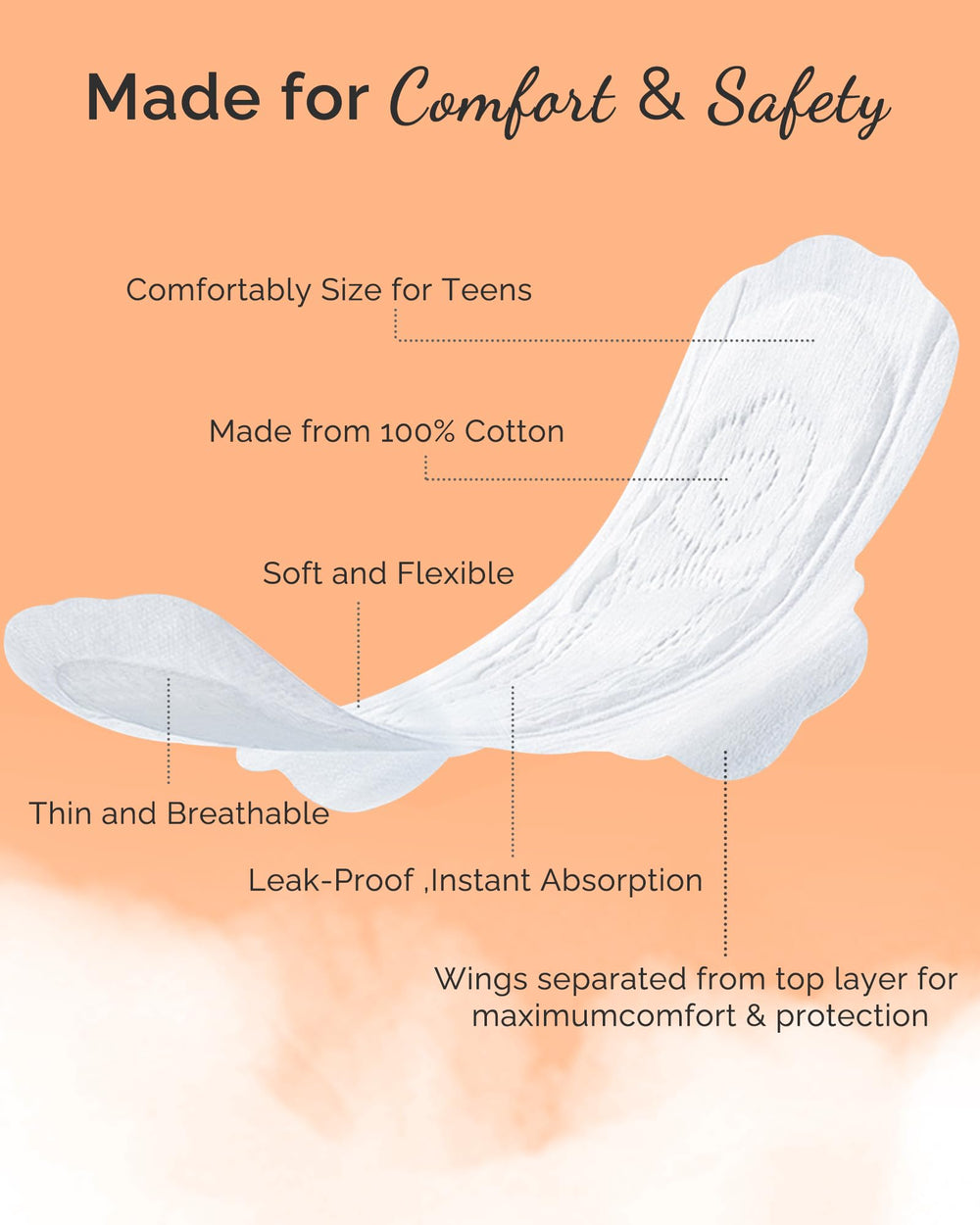 PurComfy heavy-flow pads ensure reliable protection during busy afternoons and sports.