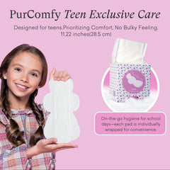 PurComfy Teens Maxi, absorción alta para días activos.