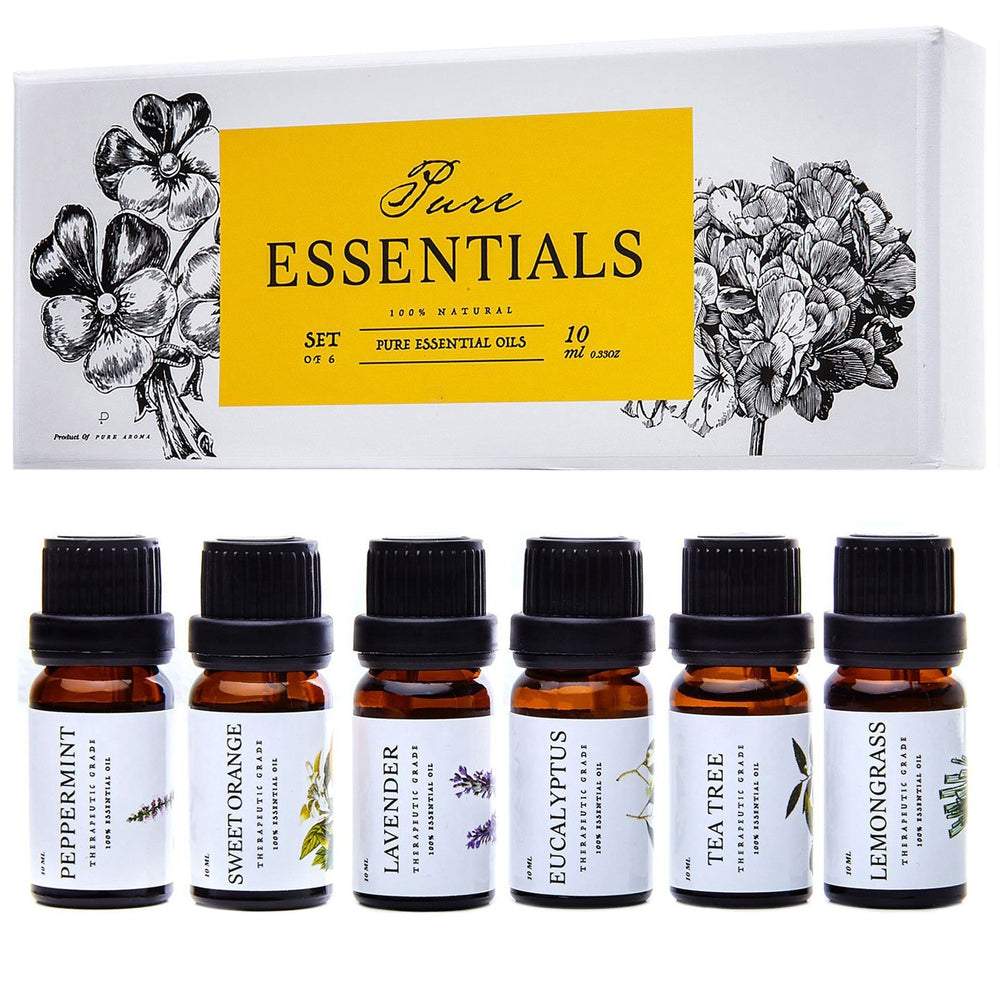 Pure Aroma Essential Oils Set bottle collection for diffusion and fragrance creation at home