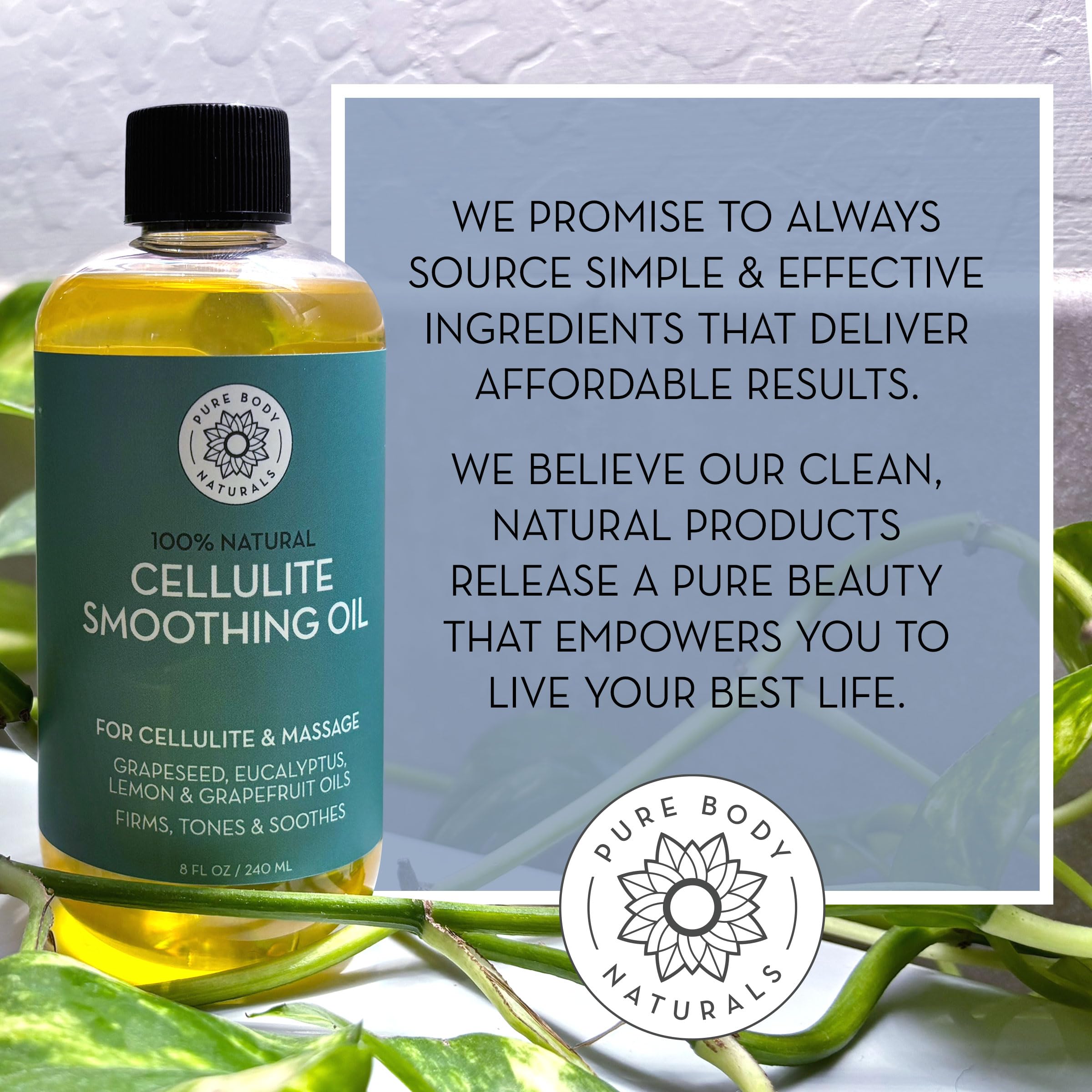 Pure Body Naturals daily use ritual with massage oil.