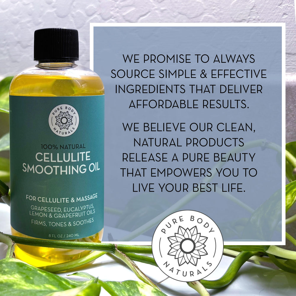 Pure Body Naturals daily use ritual with massage oil.