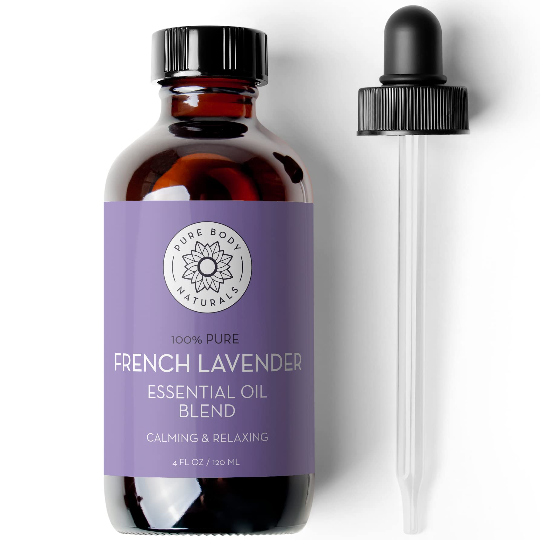 Pure Body Naturals French Lavender Blend bottle for aromatherapy and DIY skincare.