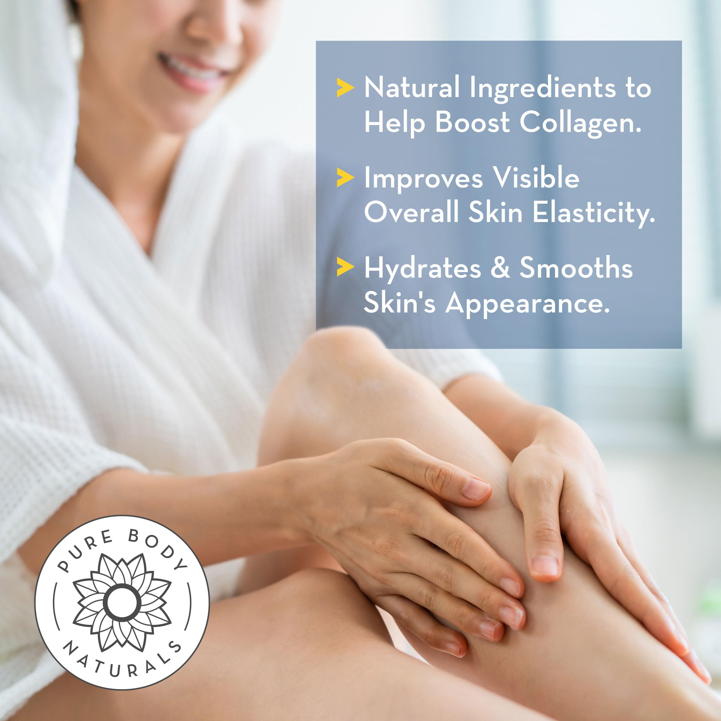 Pure Body Naturals oil ingredients on wooden surface featuring grapeseed and citrus.
