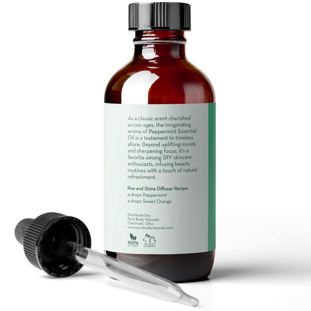 Pure Body Naturals peppermint oil with carrier oil for skin or hair dilution.