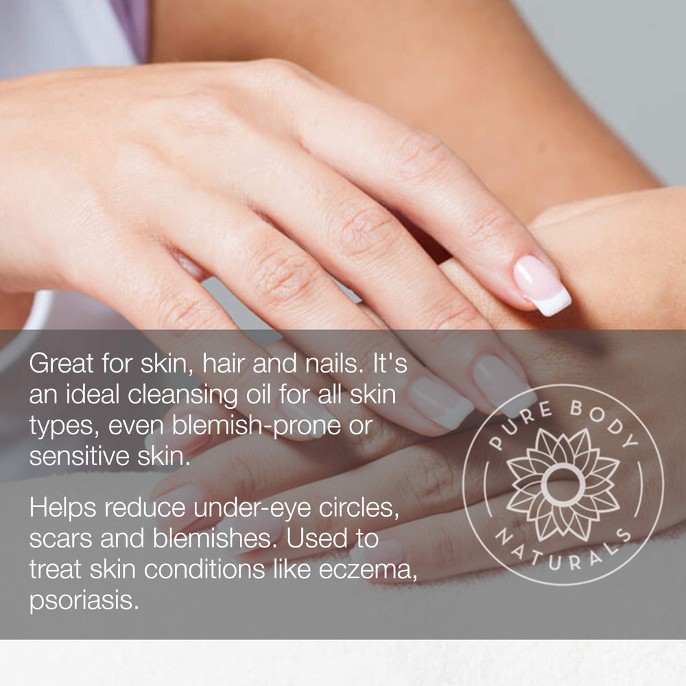 Pure Body Naturals Sweet Almond Oil dropper for precise, mess-free application.