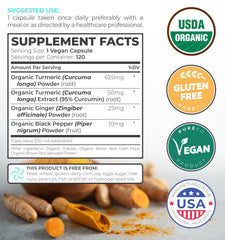 Pure Co turmeric-curcumin capsule close-up highlighting potent organic blend.