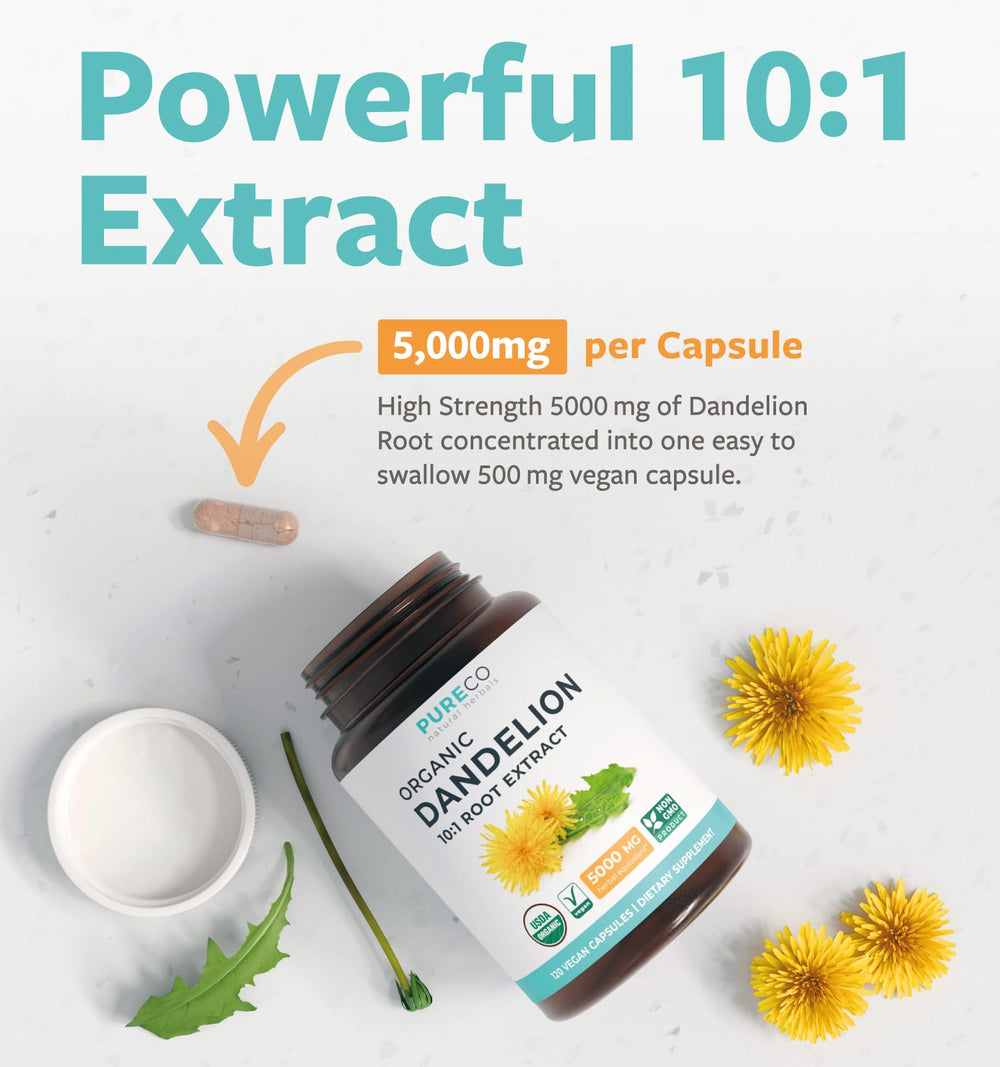 PURE CO Dandelion Root Extract ingredients list for transparency