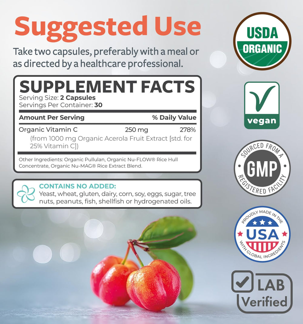 Pure Co Vitamin C capsules in a tidy bottle, easy dosing.