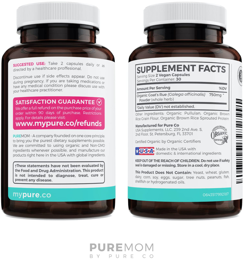 Mother's daily routine with Pure Co Goat's Rue capsules.