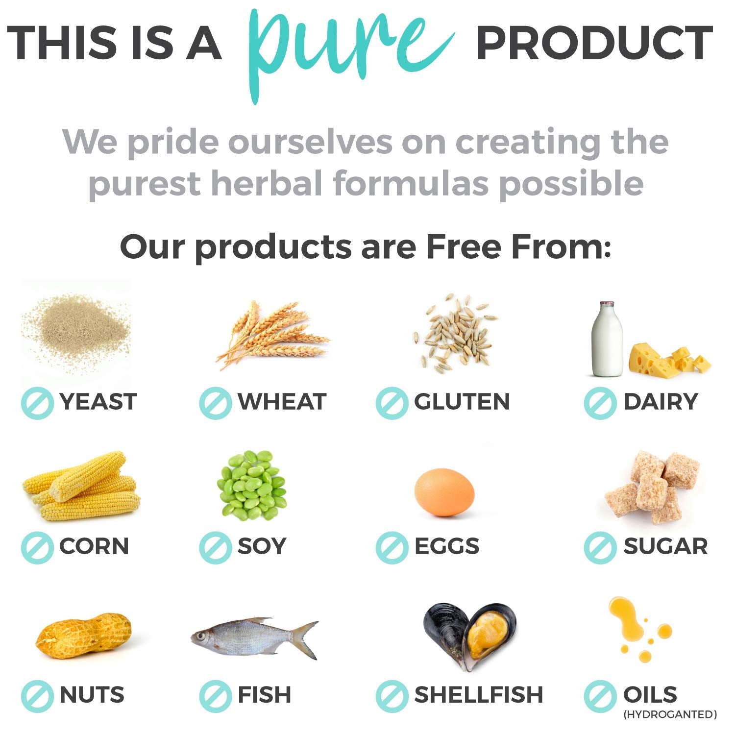 Pure Co Goat's Rue bottle emphasizing USA manufacturing quality.