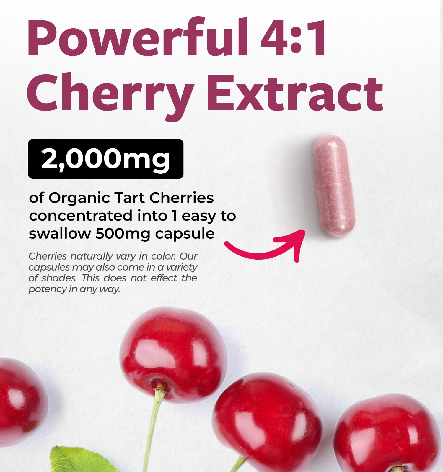 Pure Co tart cherry capsules label detail emphasizing USDA organic certification