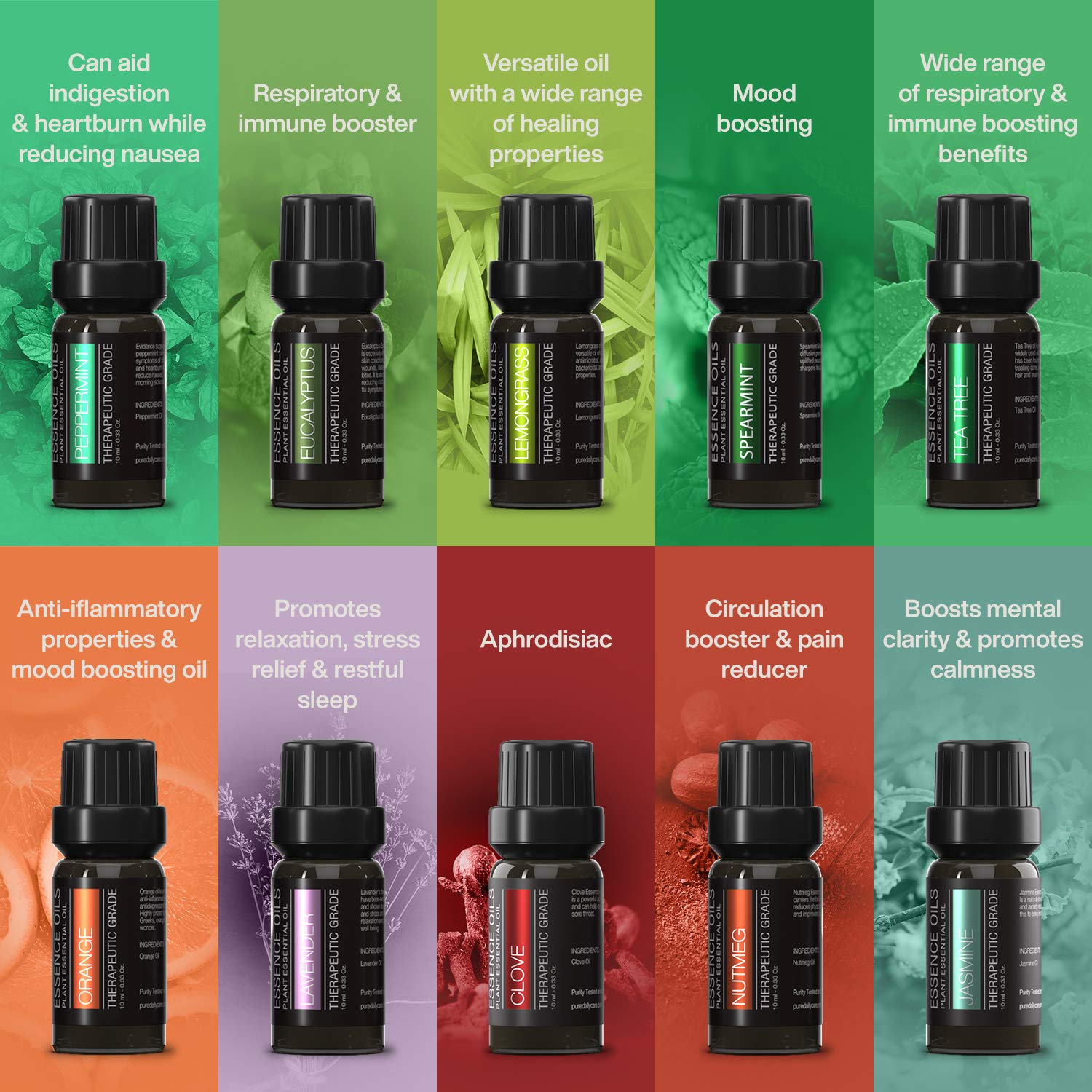 Pure Daily Care eucalyptus essential oil 10ml for refreshing scent.