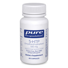 Pure Encapsulations 5-HTP bottle with capsules for brain health and serotonin support.