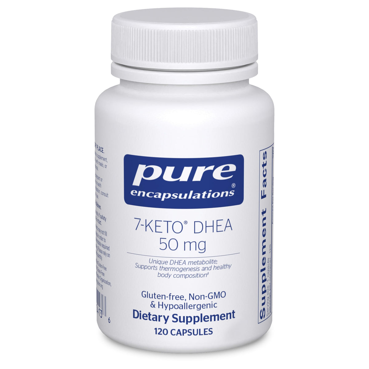 Pure Encapsulations 7-Keto DHEA bottle front view for daily metabolism support