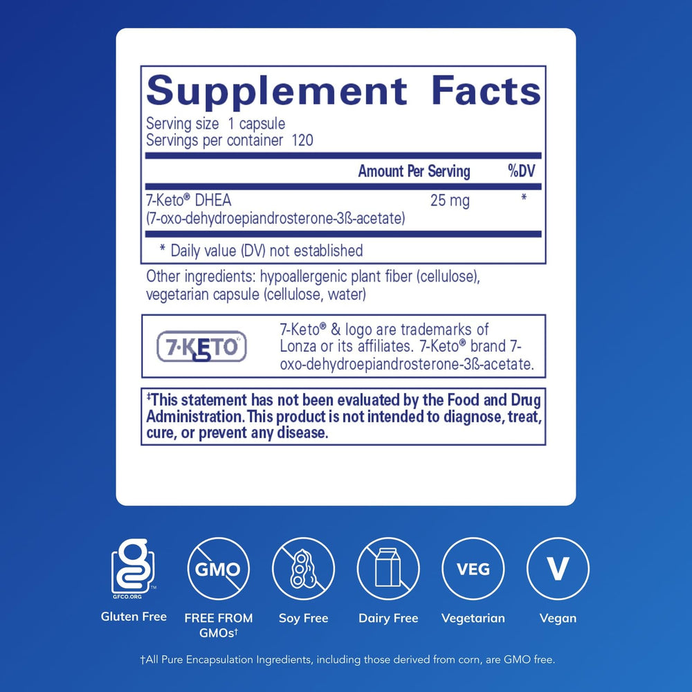 Pure Encapsulations 7-Keto DHEA capsules ready for daily use