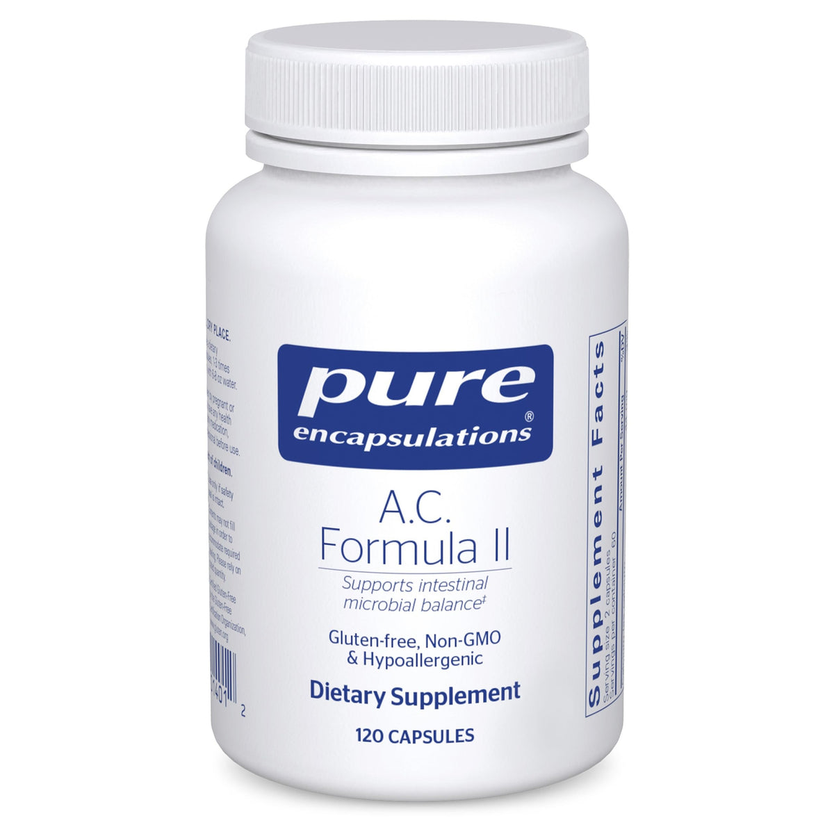 Pure Encapsulations A.C. Formula II bottle promoting digestive balance.
