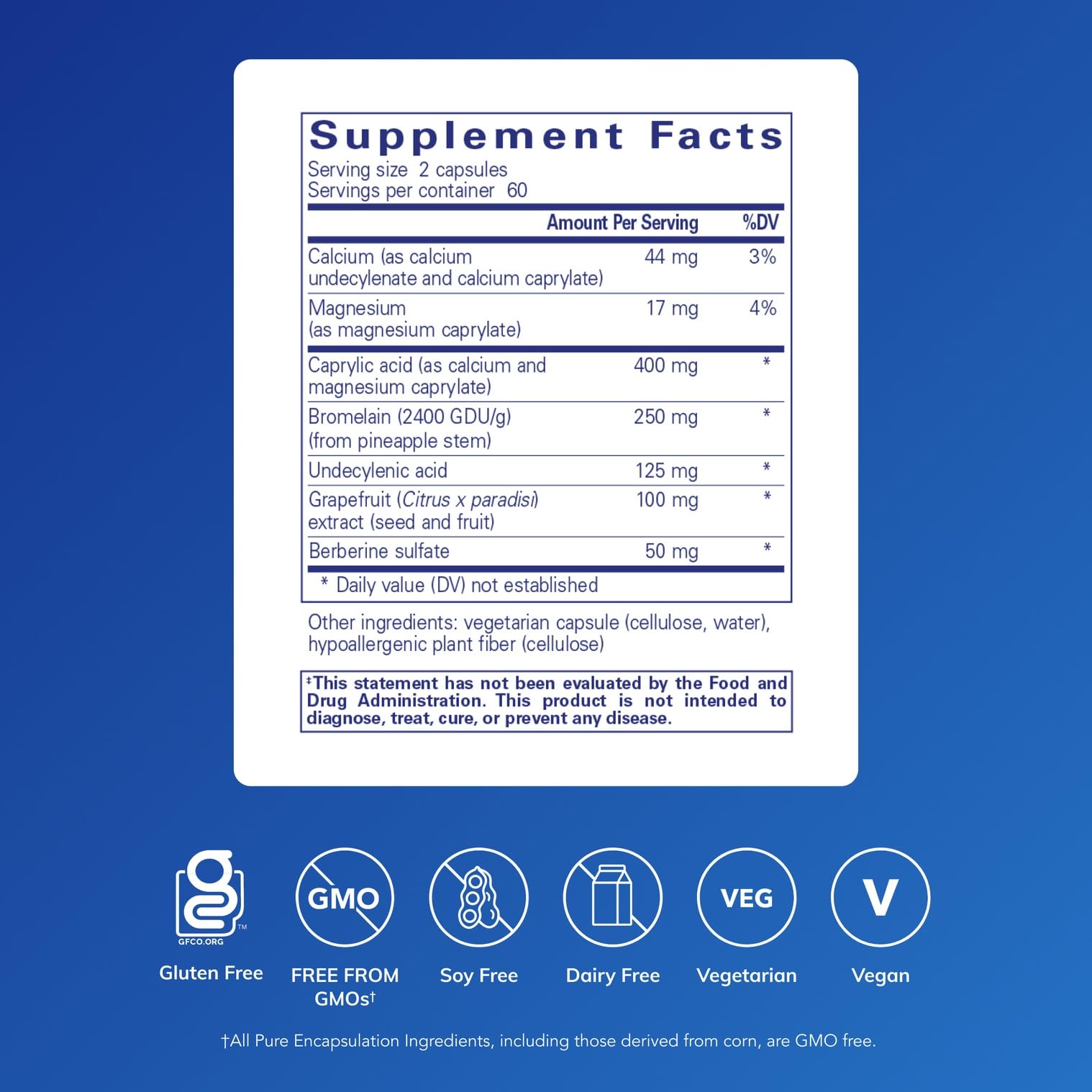 Pure Encapsulations A.C. Formula II capsules aiding colon health.