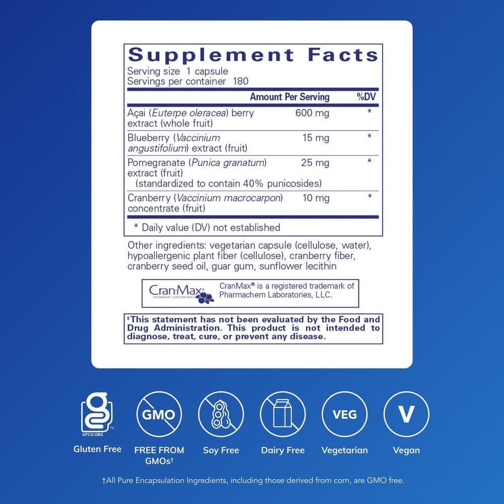 Pouring Pure Encapsulations Acai 600 capsules for daily use