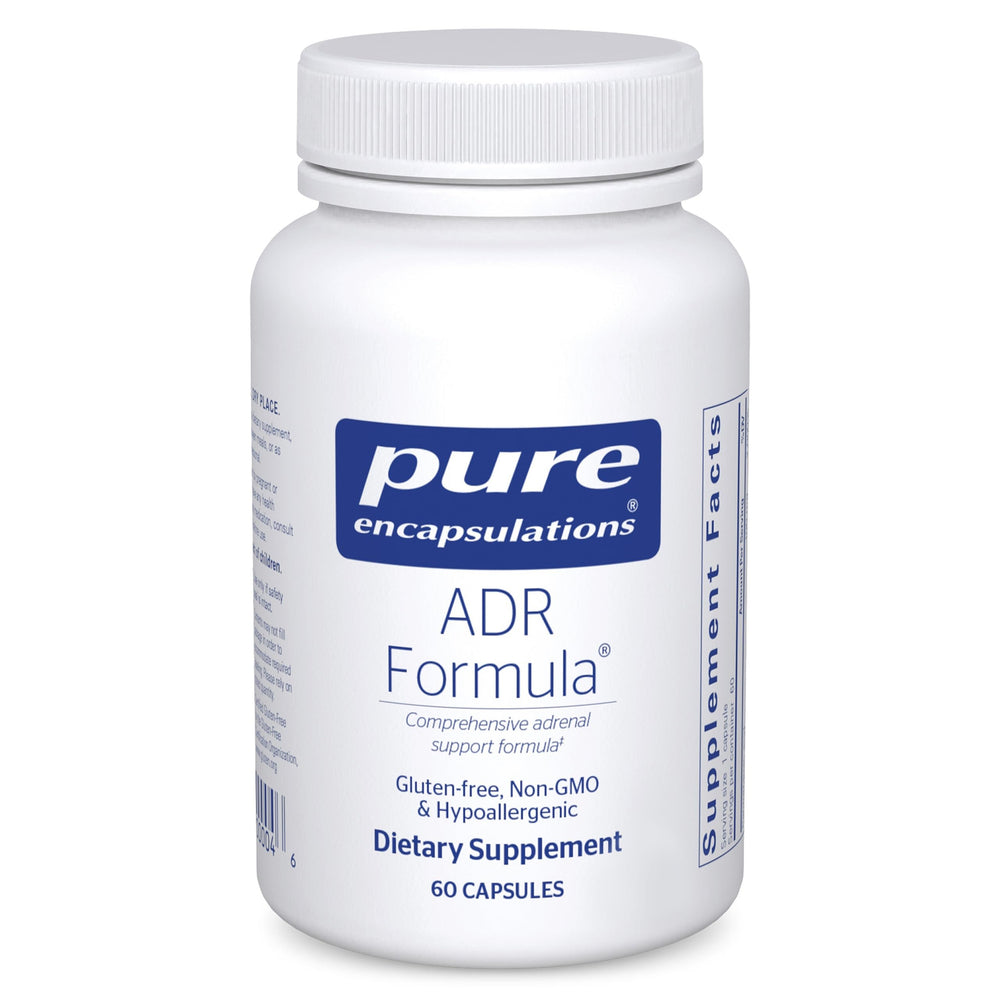 Pure Encapsulations ADR Formula bottle front for easy daily adrenal support.