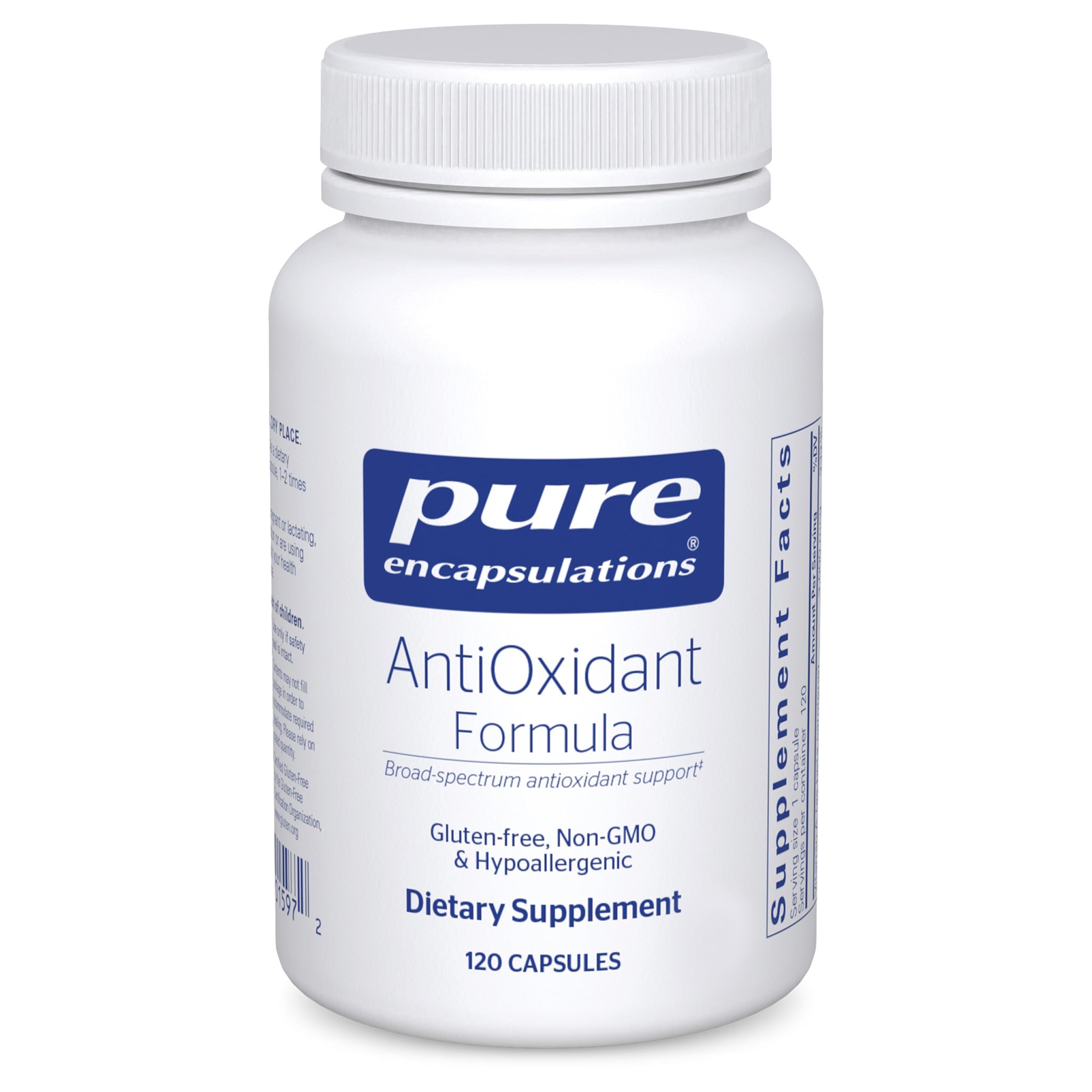 Pure Encapsulations AntiOxidant Formula bottle for daily antioxidant support.