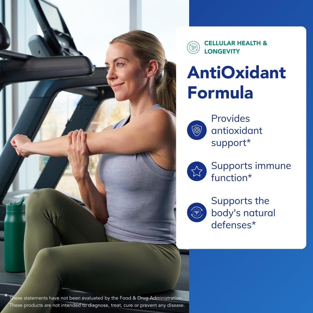 Close-up of the Pure Encapsulations AntiOxidant Formula label showing key nutrients.