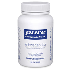 Pure Encapsulations Ashwagandha 500 mg bottle for everyday wellness.
