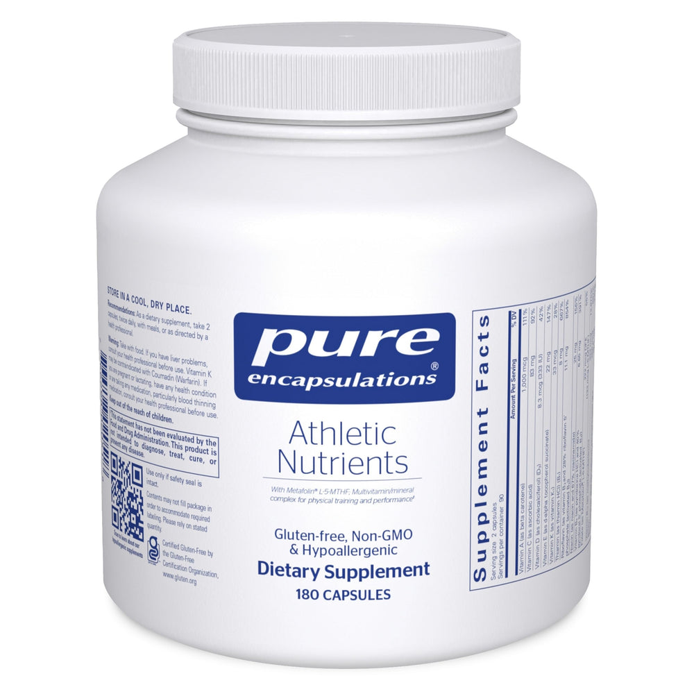 Pure Encapsulations Athletic Nutrients bottle capsules support daily training