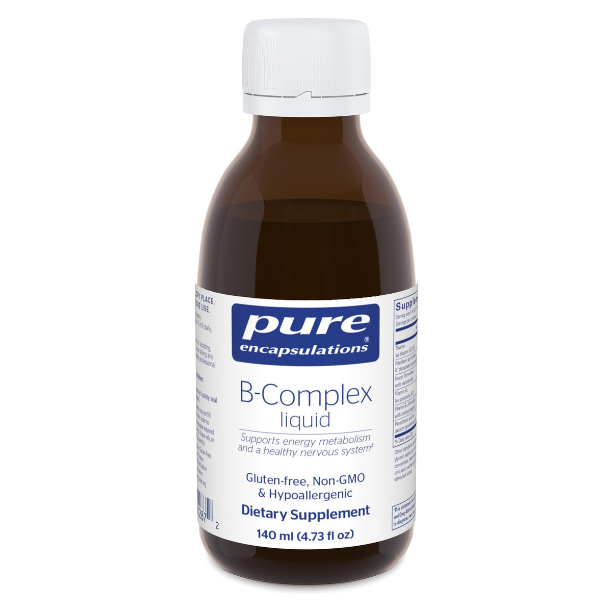 Pure Encapsulations B-Complex Liquid bottle pour for easy daily energy support