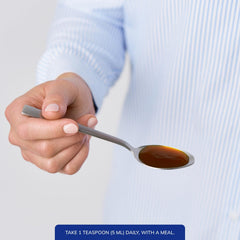 Pure Encapsulations B-Complex Liquid measuring spoon showing easy 5 ml serving