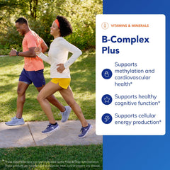 Pure Encapsulations B-Complex Plus label closeup emphasizes allergen-conscious formulation for mindful users.