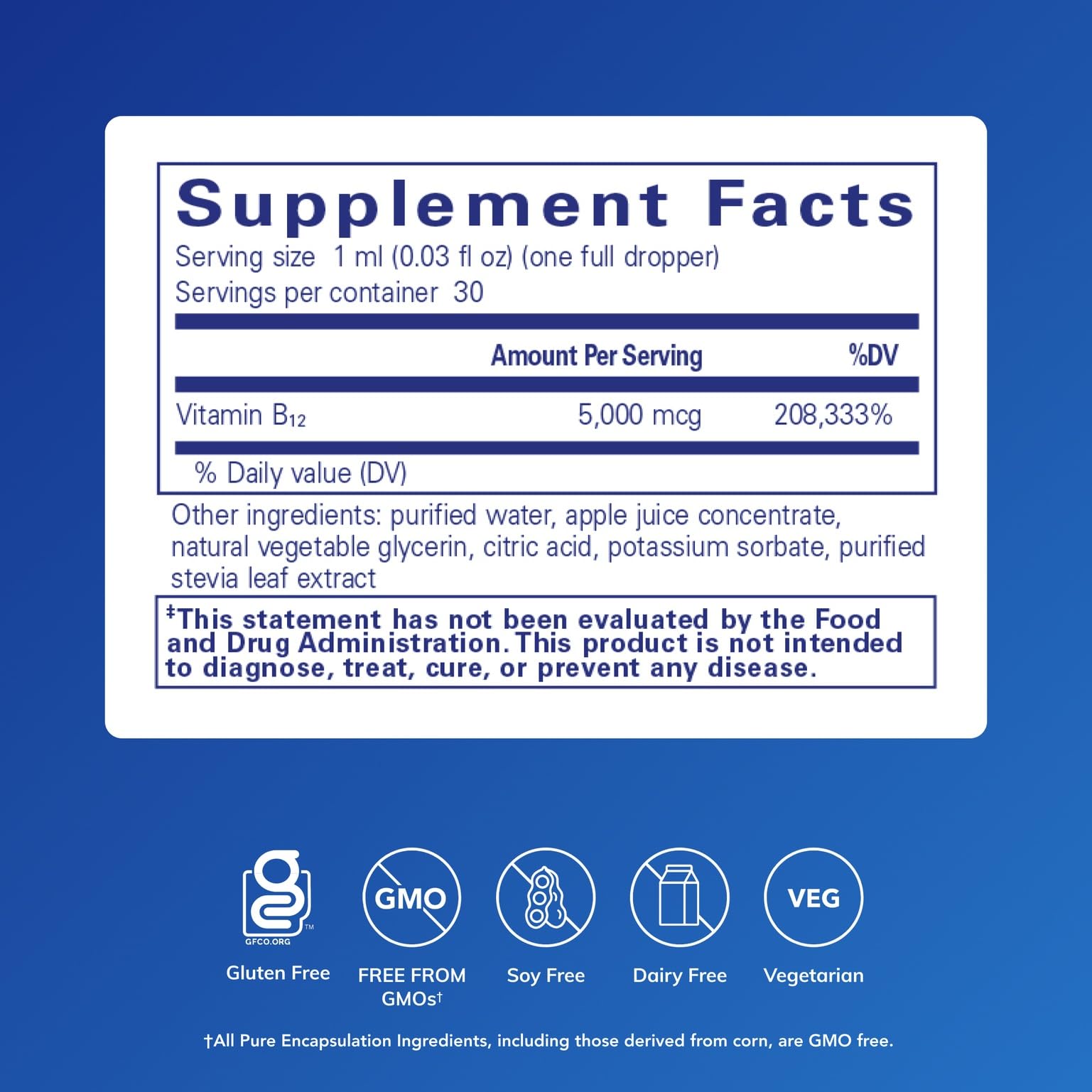 Pure Encapsulations B12 5000 liquid drops pour demonstrating simple dosing