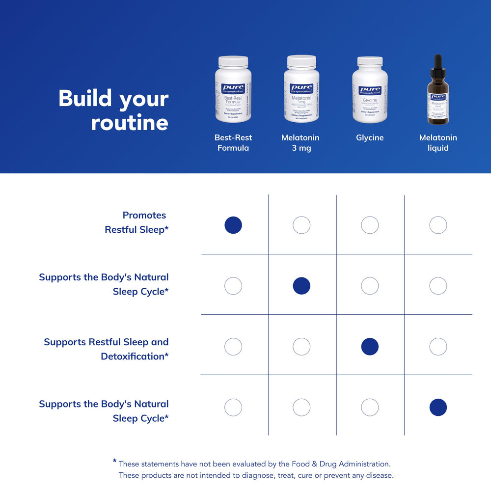 Nighttime use scene with Best-Rest Formula capsules and a glass of water