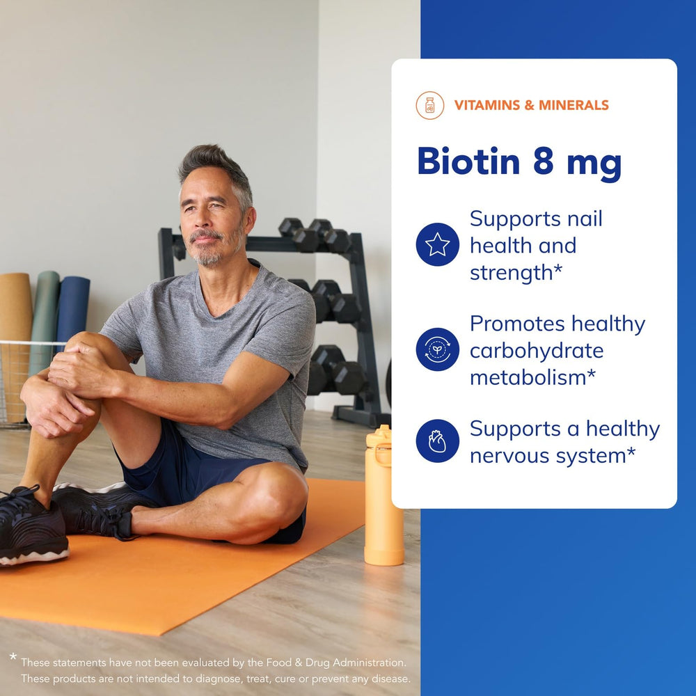 Pure Encapsulations Biotin 8 mg label closeup emphasizing quality and allergen-free formulation