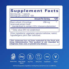 Close-up of Pure Encapsulations Black Cohosh 2.5 capsules