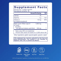 Pure Encapsulations Black Currant Seed Oil softgels close-up for convenient daily immune support.