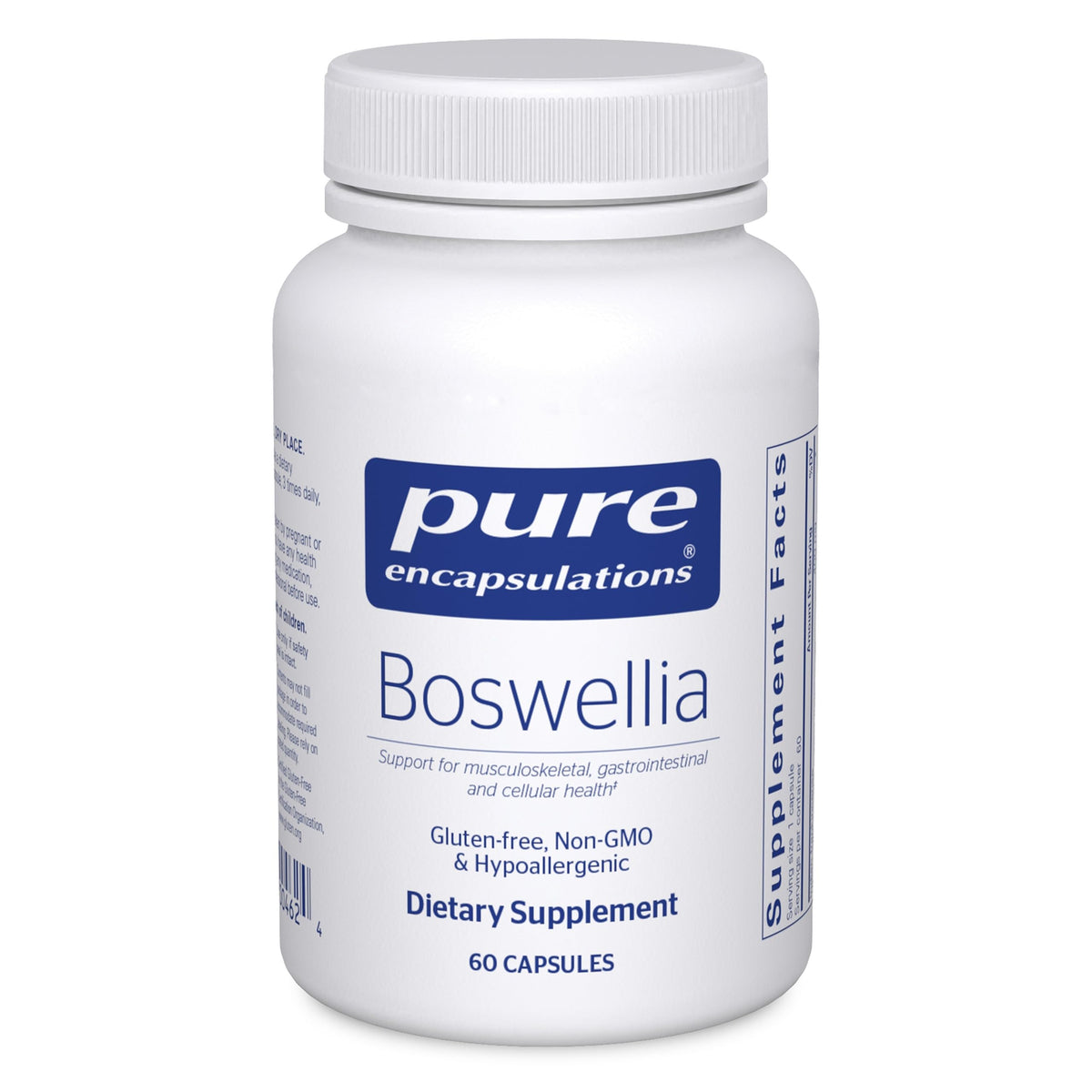 Pure Encapsulations Boswellia bottle front view for joint health support.