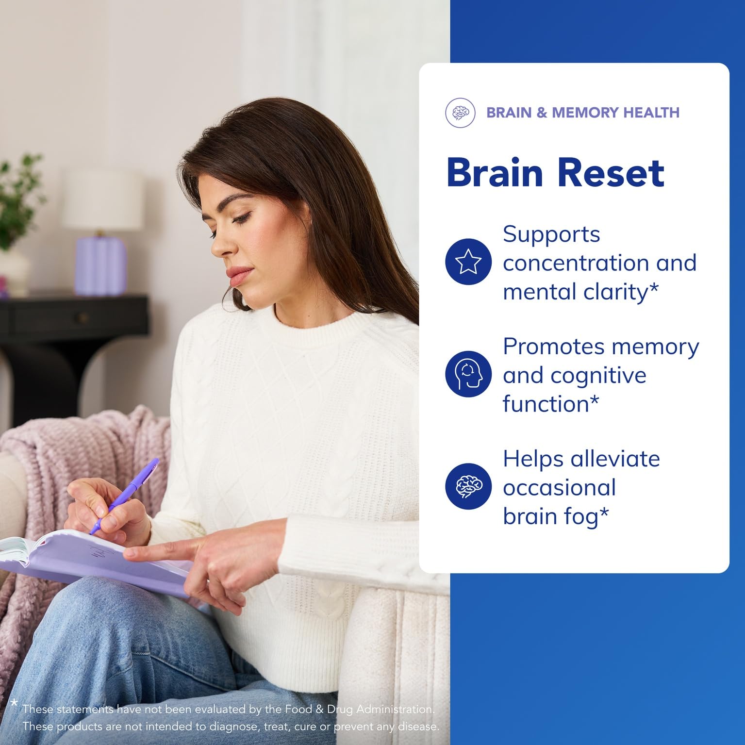 Pure Encapsulations Brain Reset bottle label highlighting premium ingredients for purity