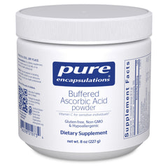 Pure Encapsulations Buffered Ascorbic Acid Powder bottle with neutral pH for sensitive individuals.