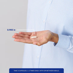 Bottle open with capsules visible for easy dosing