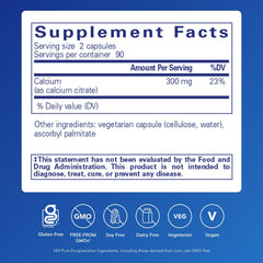 Close-up of Calcium Citrate capsules showing high bioavailability for daily calcium