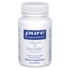 Pure Encapsulations Calcium-D-Glucarate bottle for daily detox and cellular support.