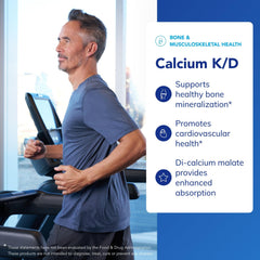 Pure Encapsulations Calcium K/D capsules top view ready for daily bone support