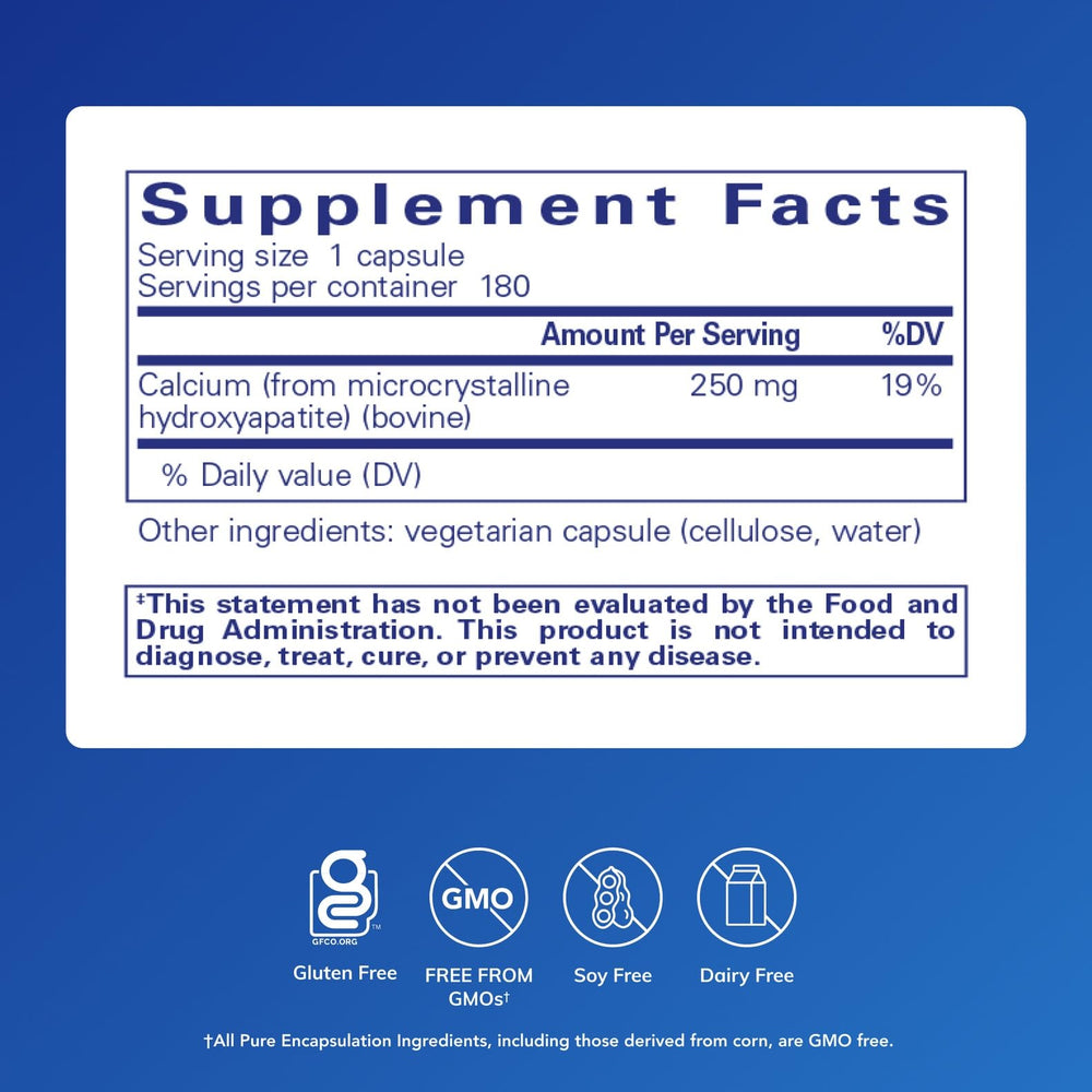Pure Encapsulations Calcium MCHA capsules provide convenient daily intake