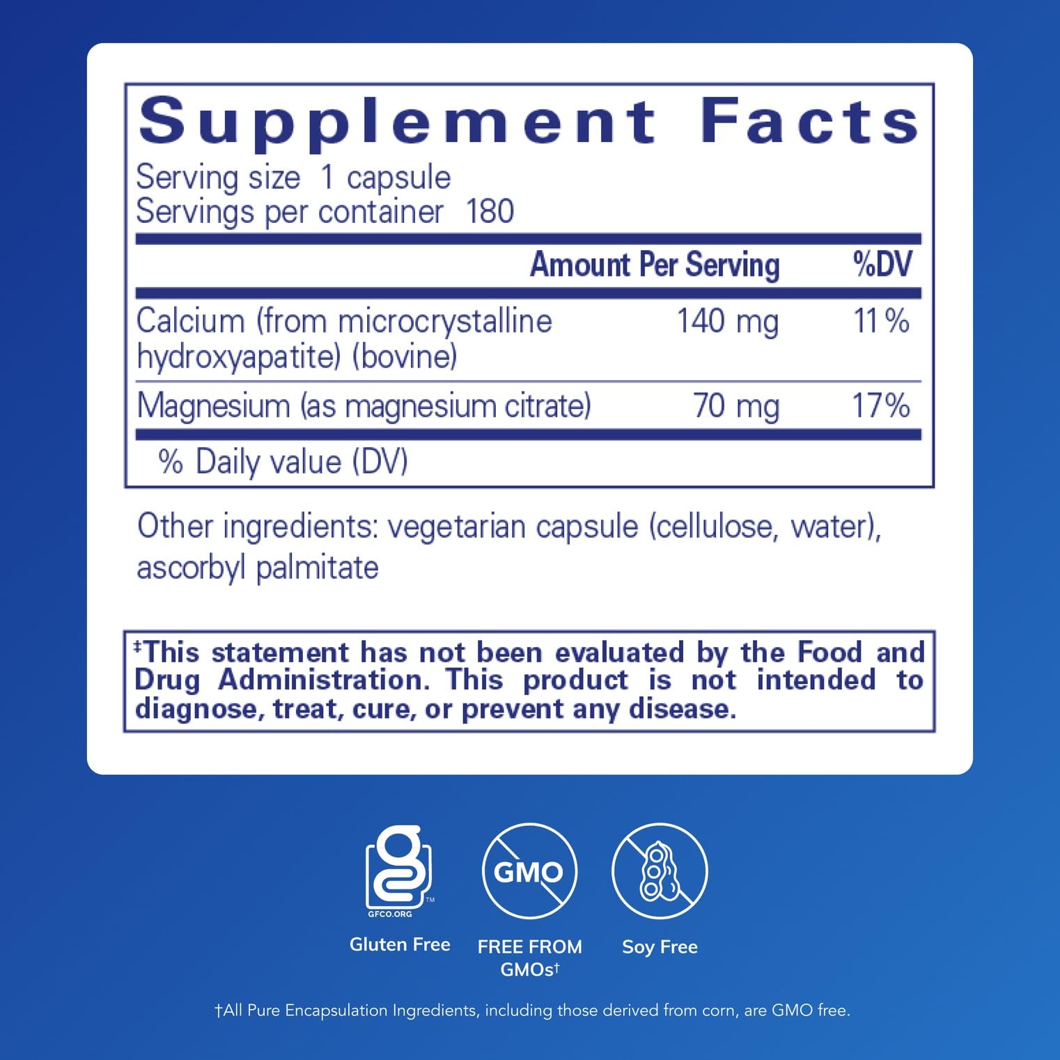 Close-up of Pure Encapsulations Calcium MCHA with Magnesium tablets for easy daily intake