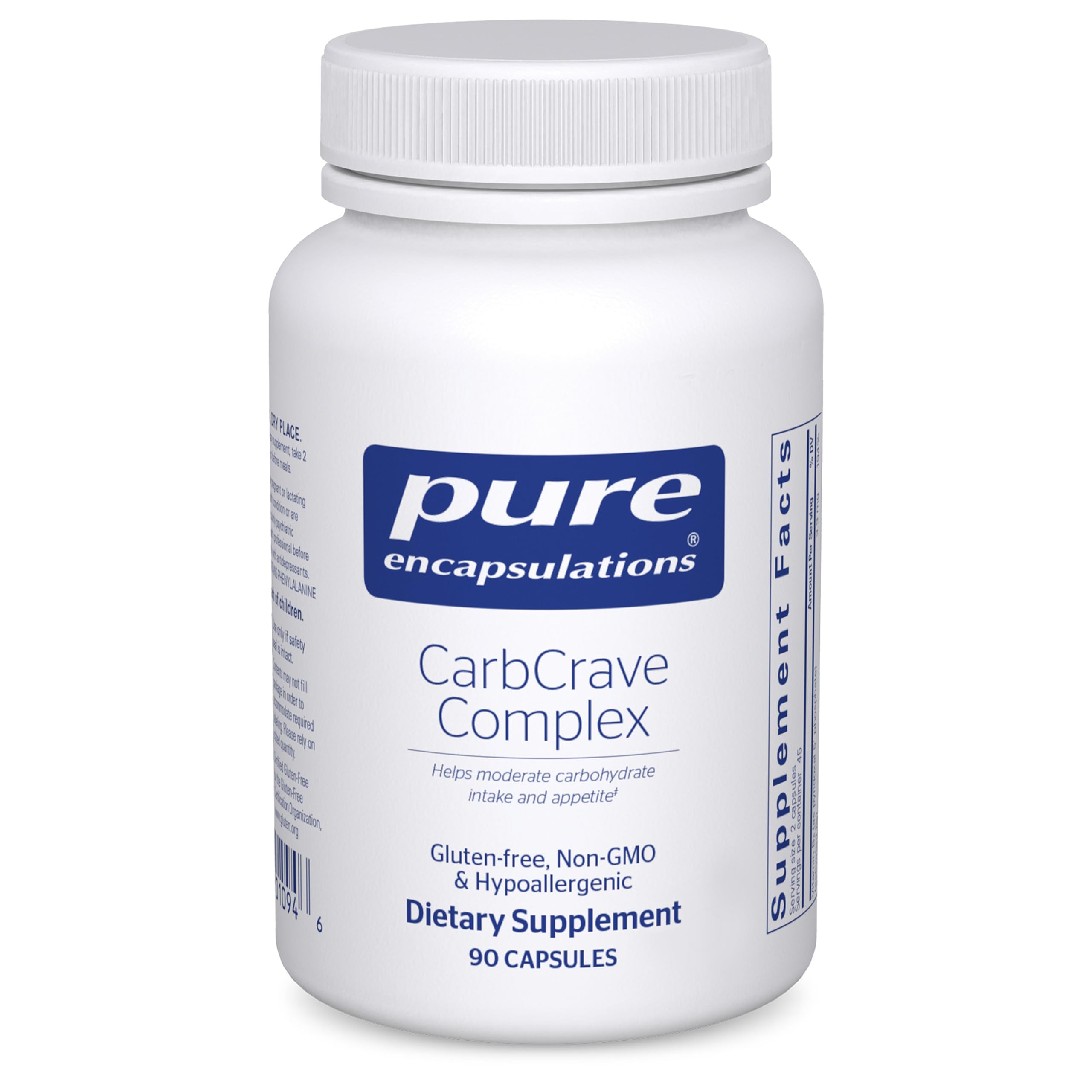 Pure Encapsulations CarbCrave Complex bottle with capsules for appetite moderation.