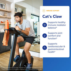 Pure Encapsulations Cats Claw capsules on counter suggesting daily routine.