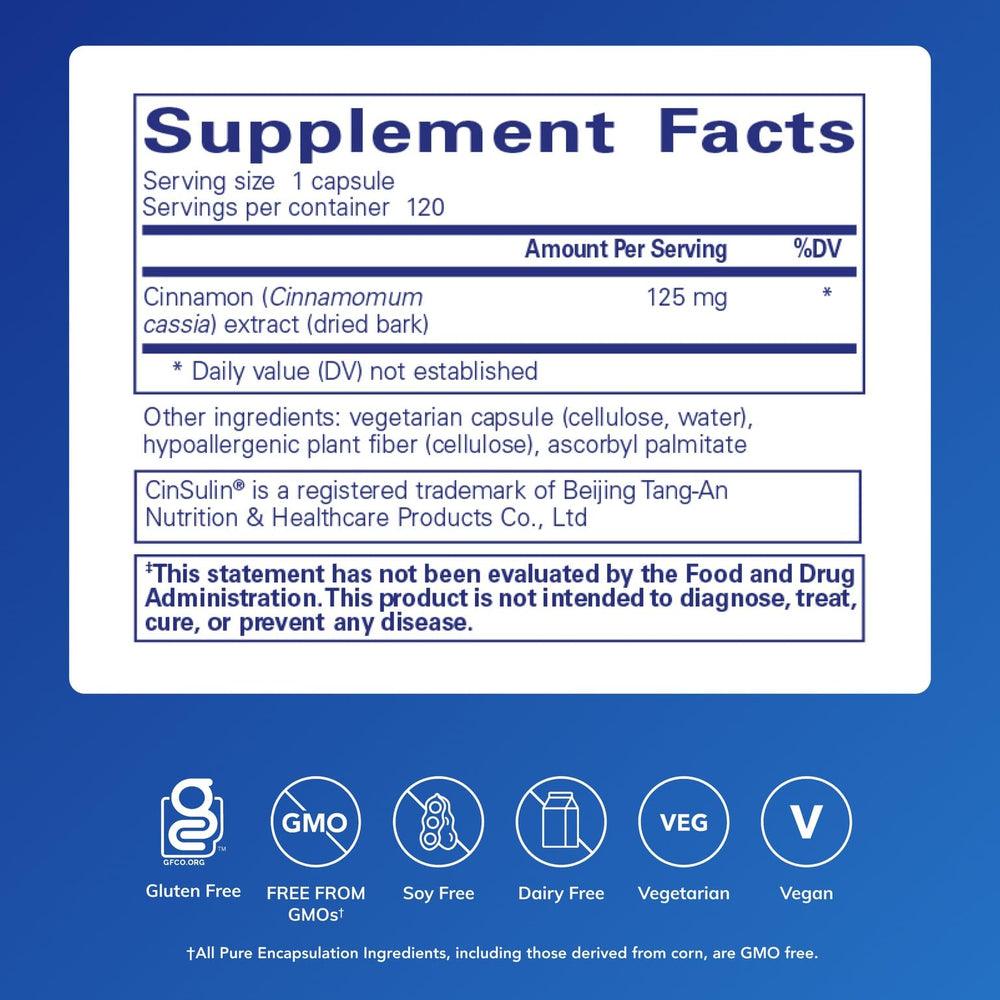 Pure Encapsulations Cinnamon WS capsules for convenient daily use