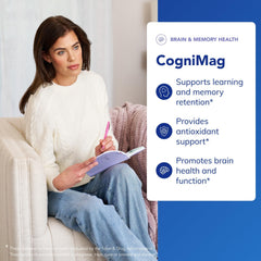 Close-up of CogniMag capsules poured from the bottle.